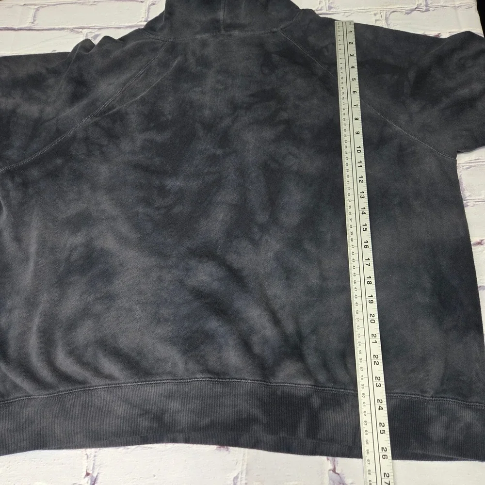 Old Navy Easy Vintage Hoodie Black Tonal Tie Dye Sweatshirt 2X Plus Pocket Comfy - Picture 9 of 10